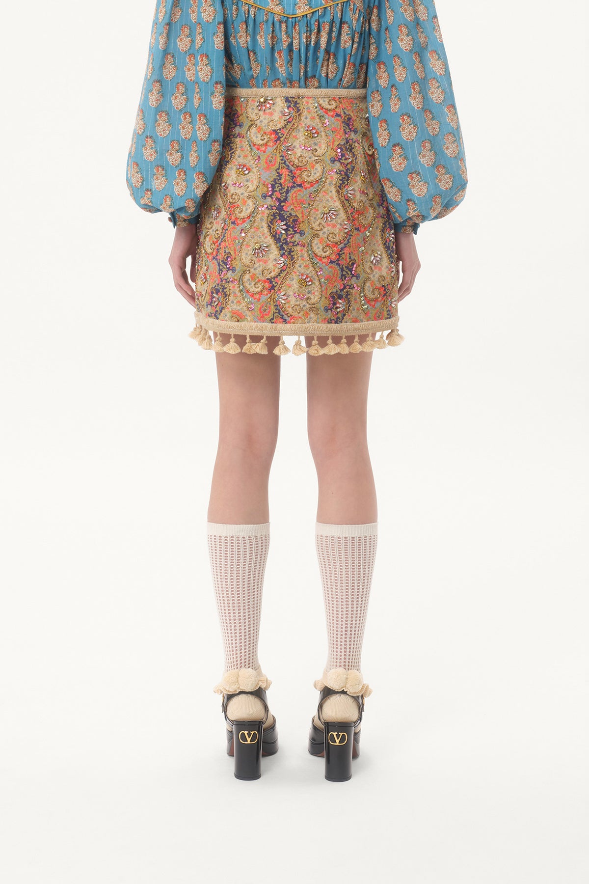 VALENTINO | EMBROIDERED FLORA SKIRT
