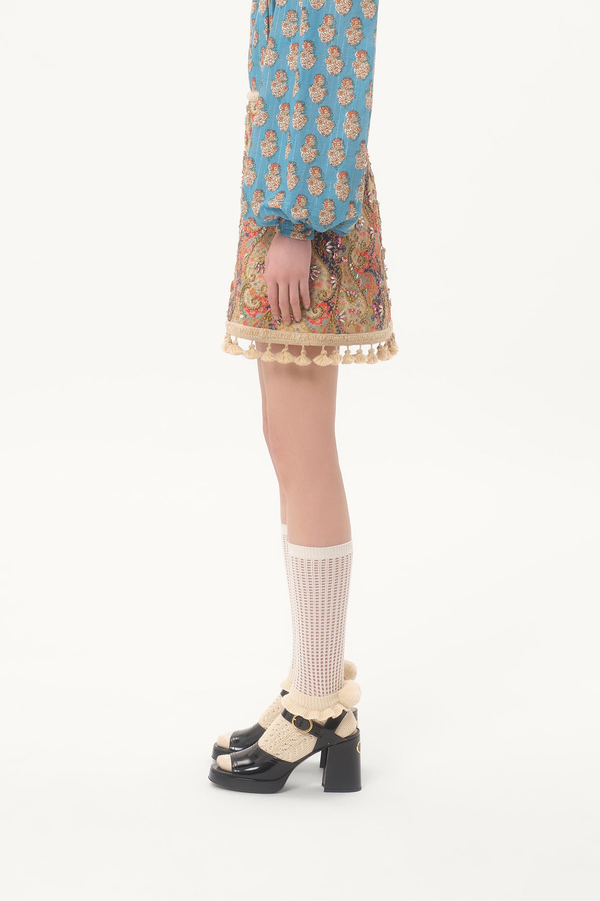 VALENTINO | EMBROIDERED FLORA SKIRT