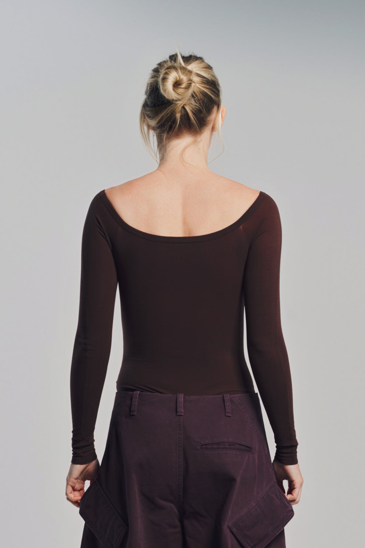 ALAÏA | SECOND-SKIN KNIT OFF-SHOULDER BODYSUIT