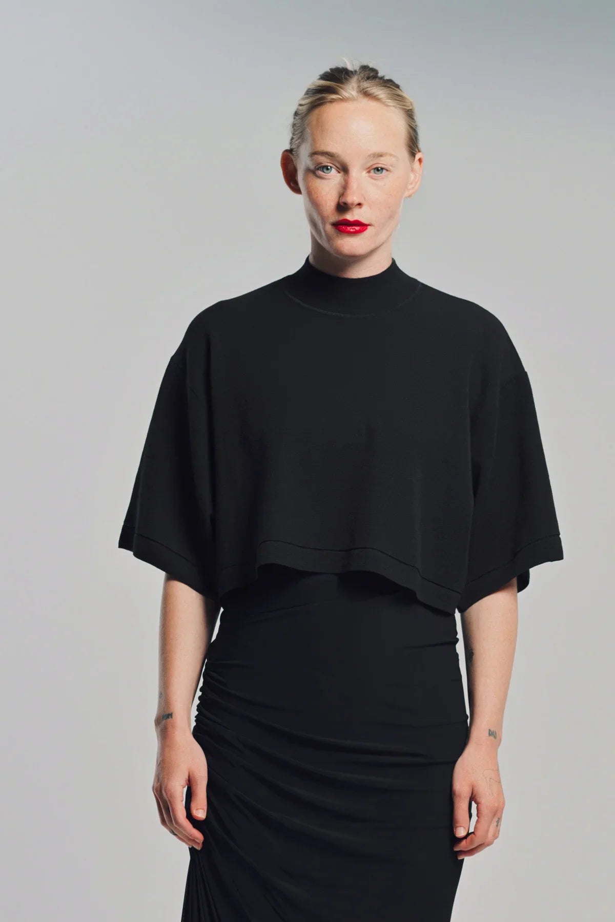 ALAÏA | KNITTED CROPPED T-SHIRT