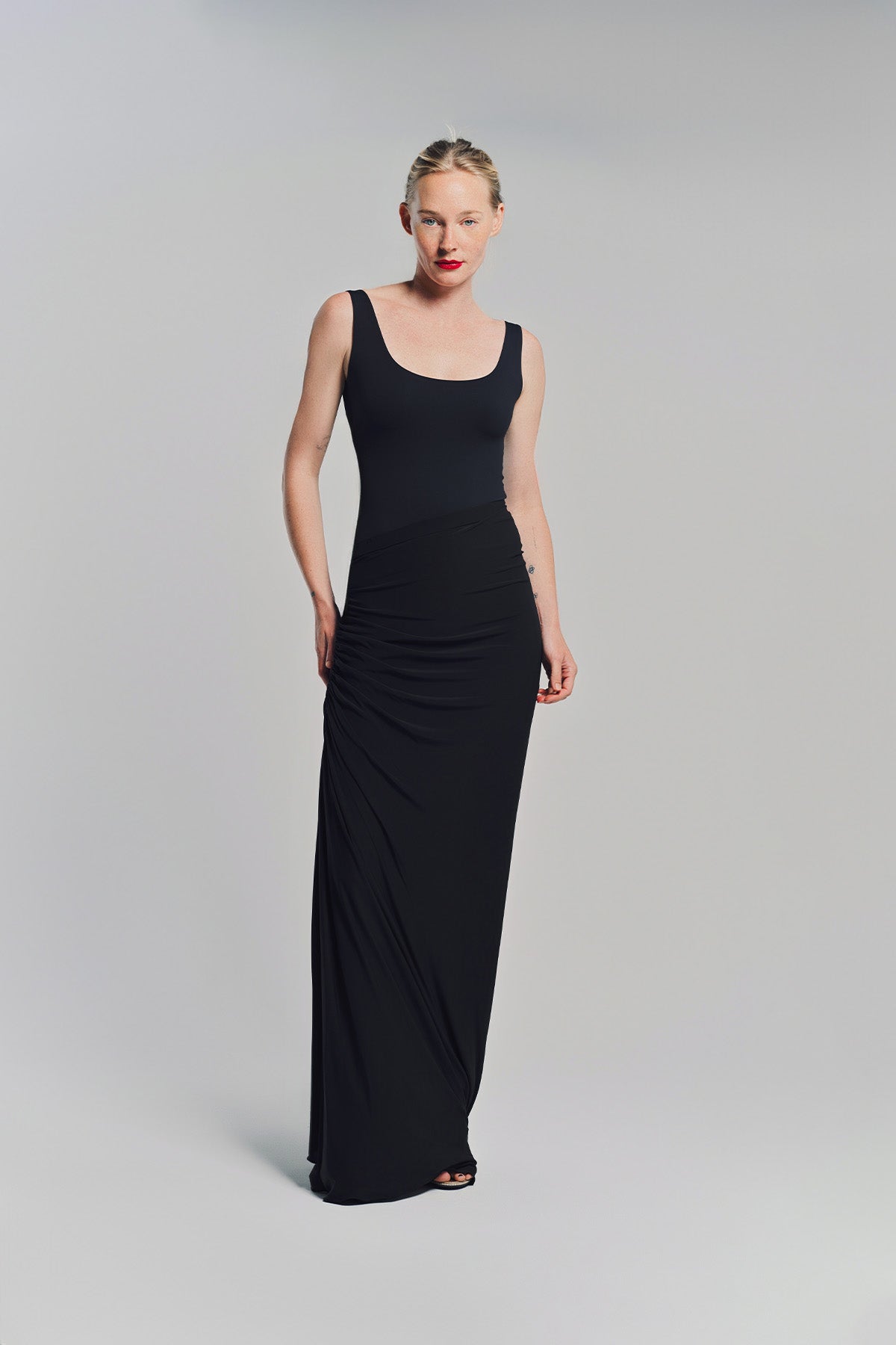 ALAÏA | SOFT JERSEY DRAPED SKIRT