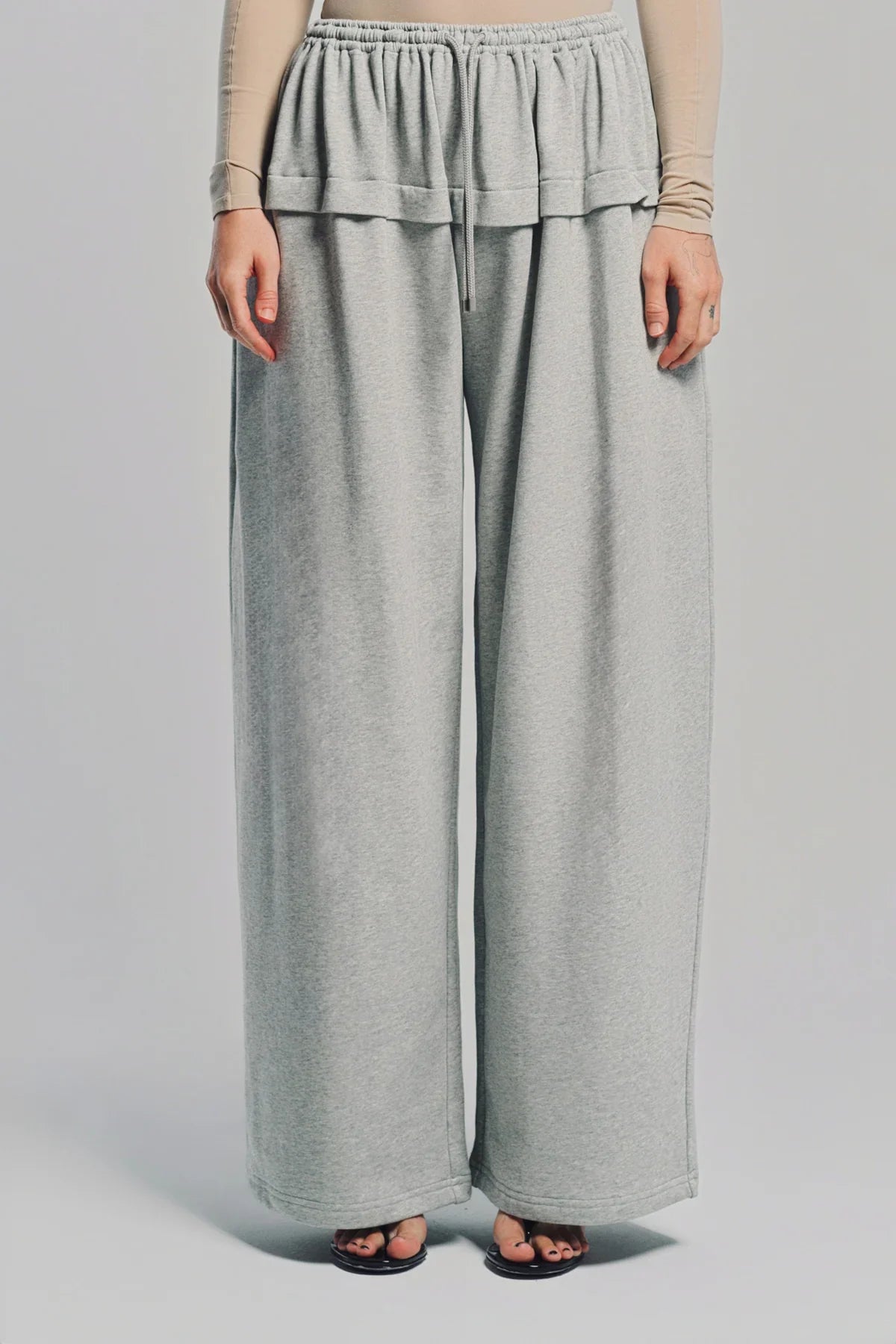 ALAÏA | PEPLUM PANT IN COTTON JERSEY