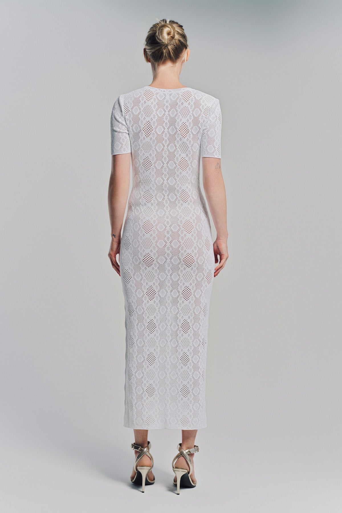 ALAÏA | PYTHON LACE KNIT DRESS