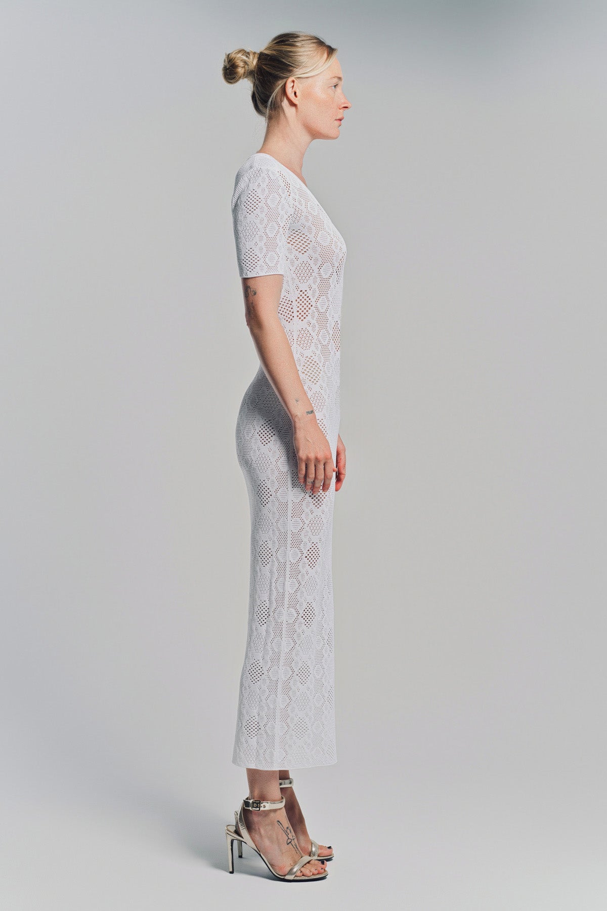 ALAÏA | PYTHON LACE KNIT DRESS