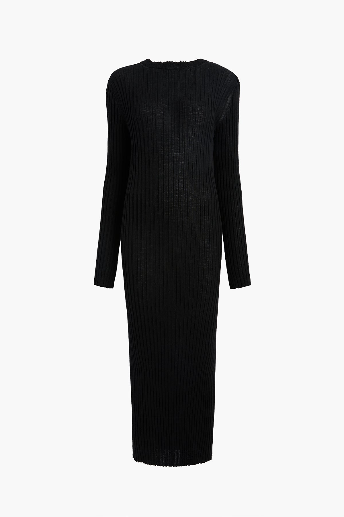 KHAITE Sigrid Dress in Black - Black Designer Dress KHAITE Sigrid Dress in Black - Black Designer Dress