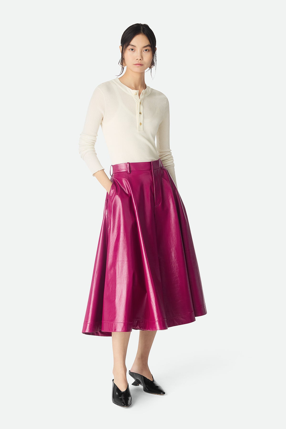 BOTTEGA VENETA | SHINY LEATHER CULOTTE