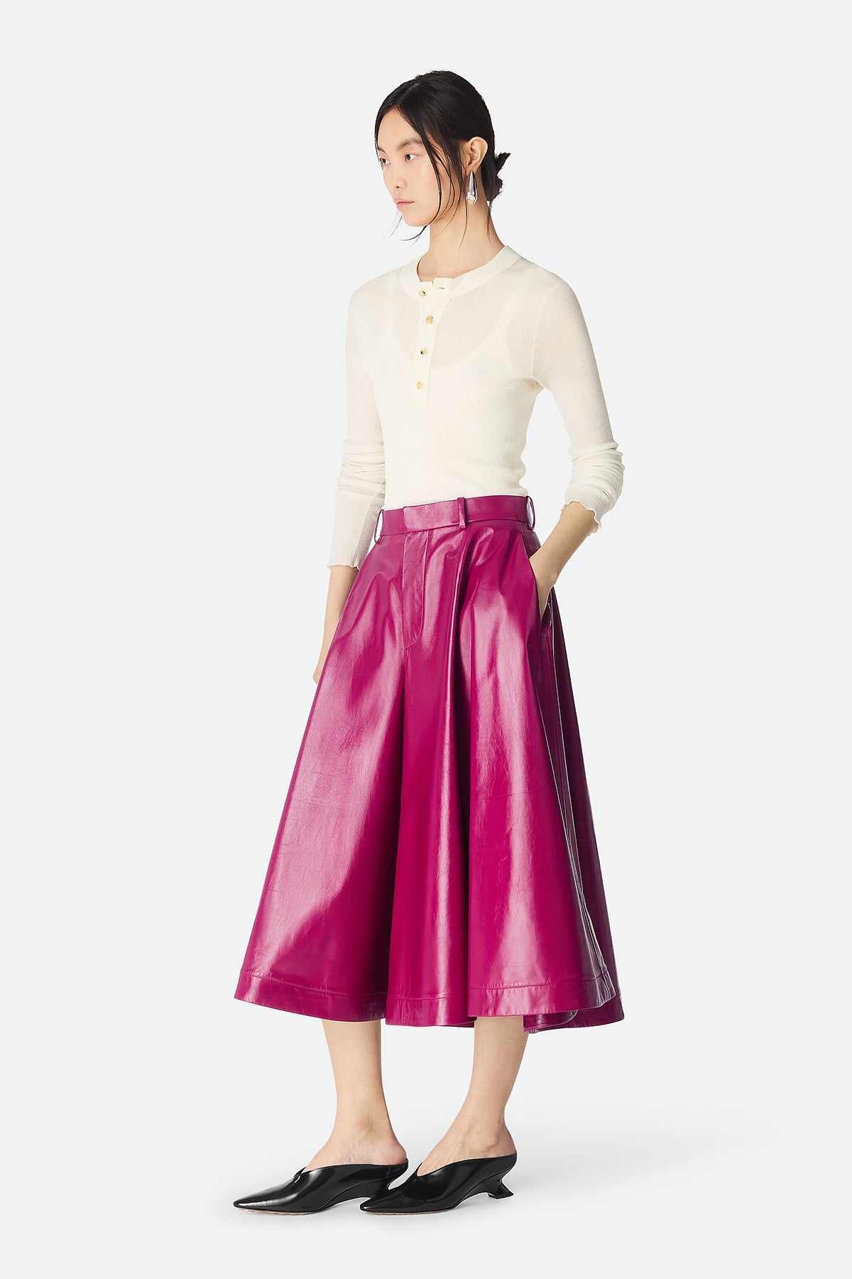 BOTTEGA VENETA | SHINY LEATHER CULOTTE