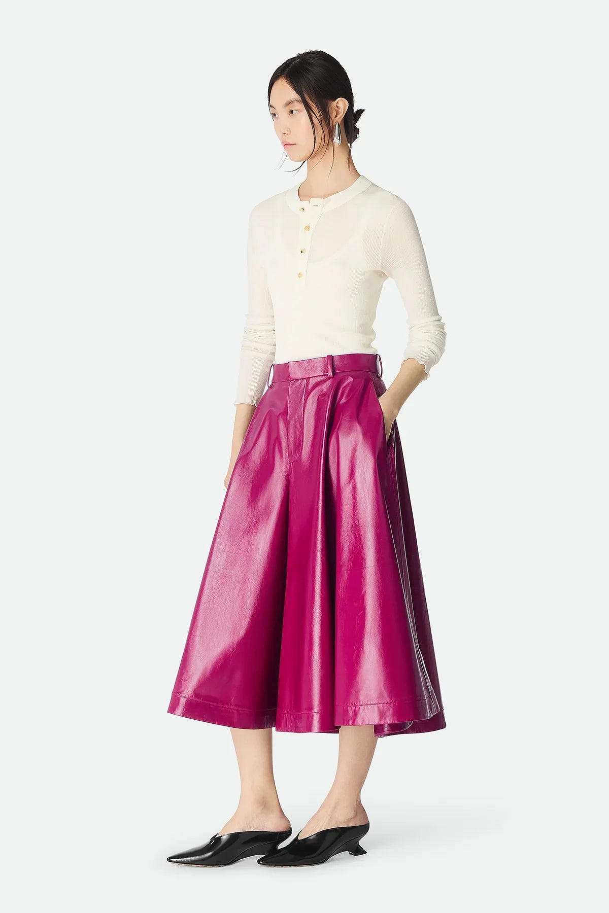 BOTTEGA VENETA | SHINY LEATHER CULOTTE
