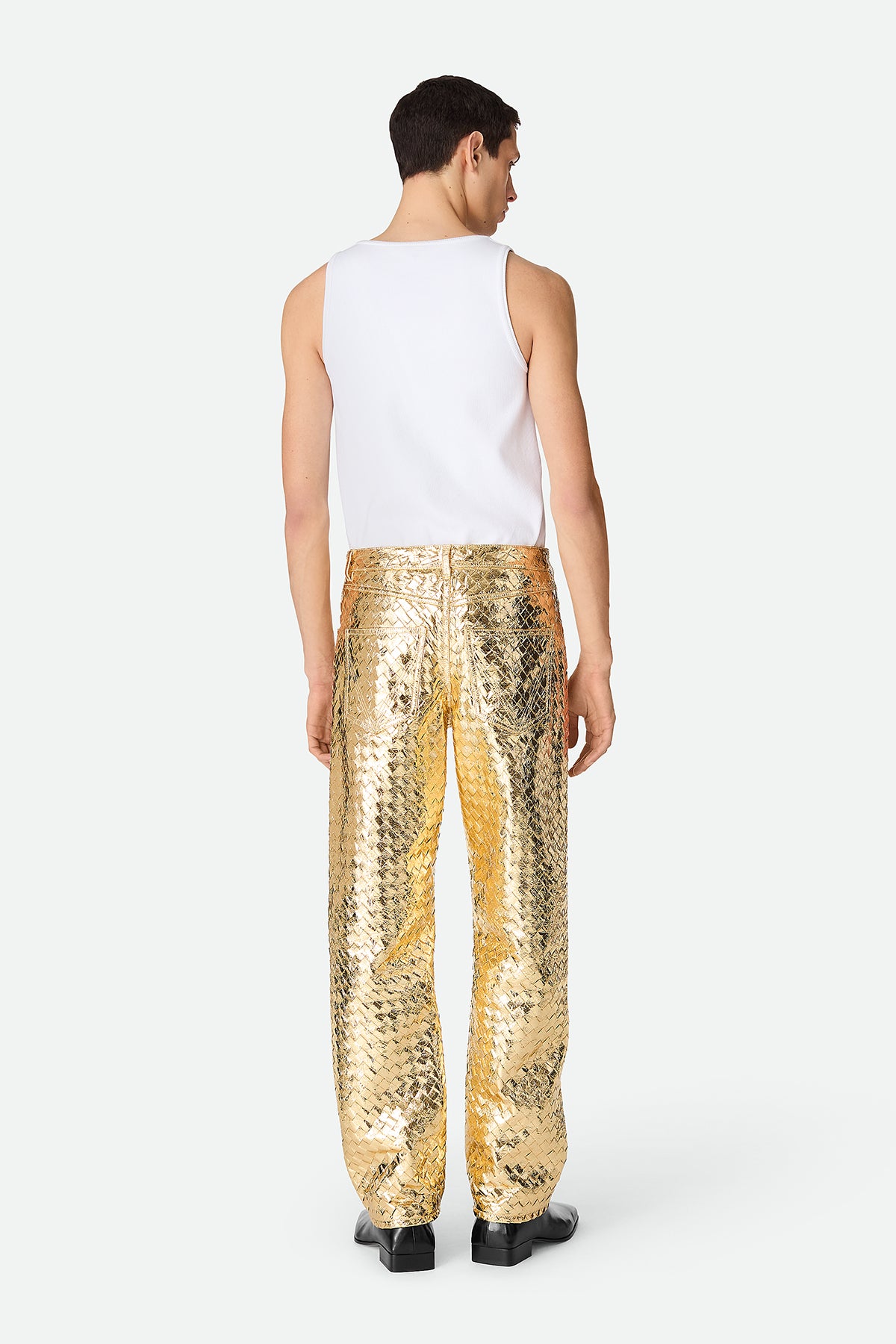 BOTTEGA VENETA | LAMINATED LEATHER TROUSERS - MAXFIELD LA
