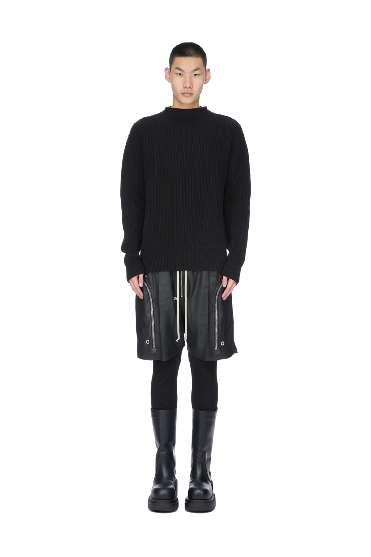 RICK OWENS | LEATHER BAUHAUS BELA SHORTS