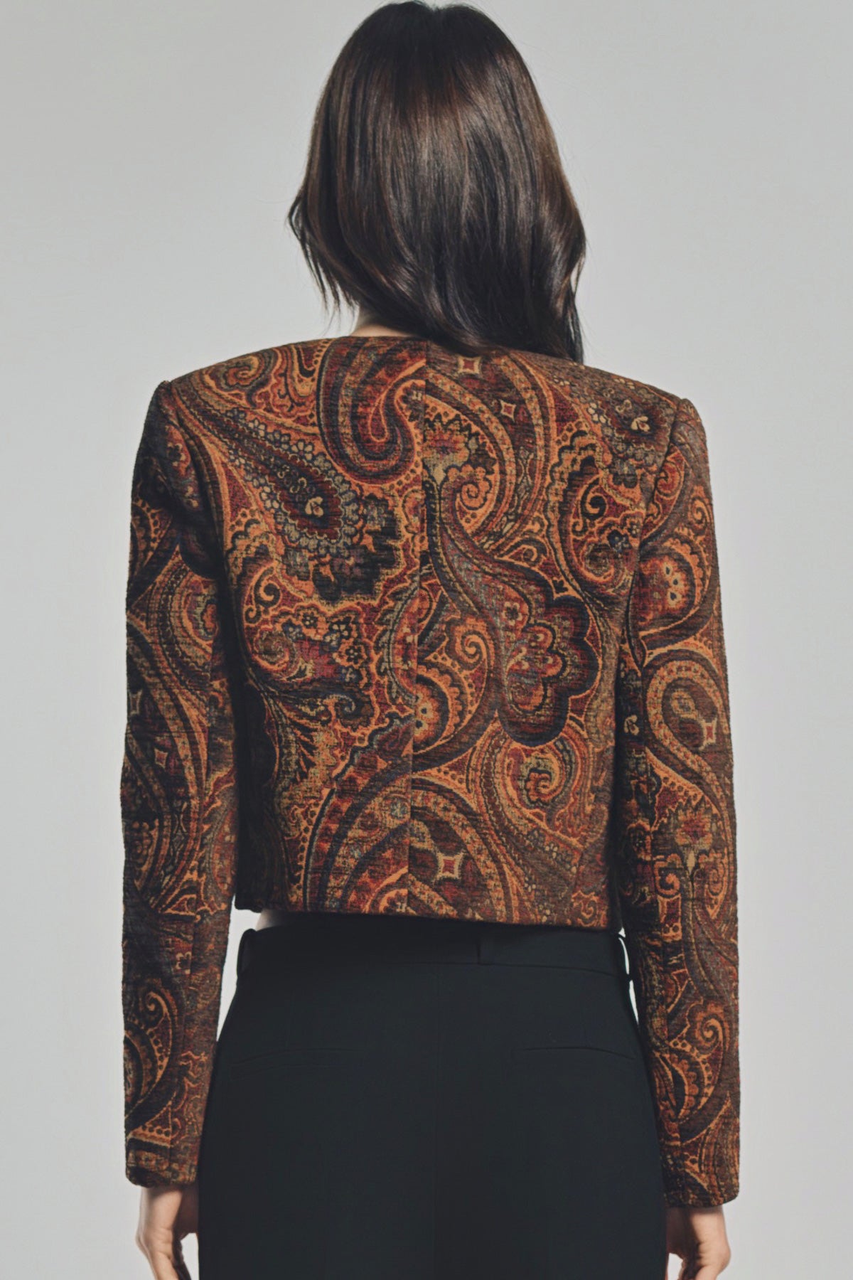 CHLOÉ | BOXY COLLARLESS JACKET IN TAPESTRY JACQUARD