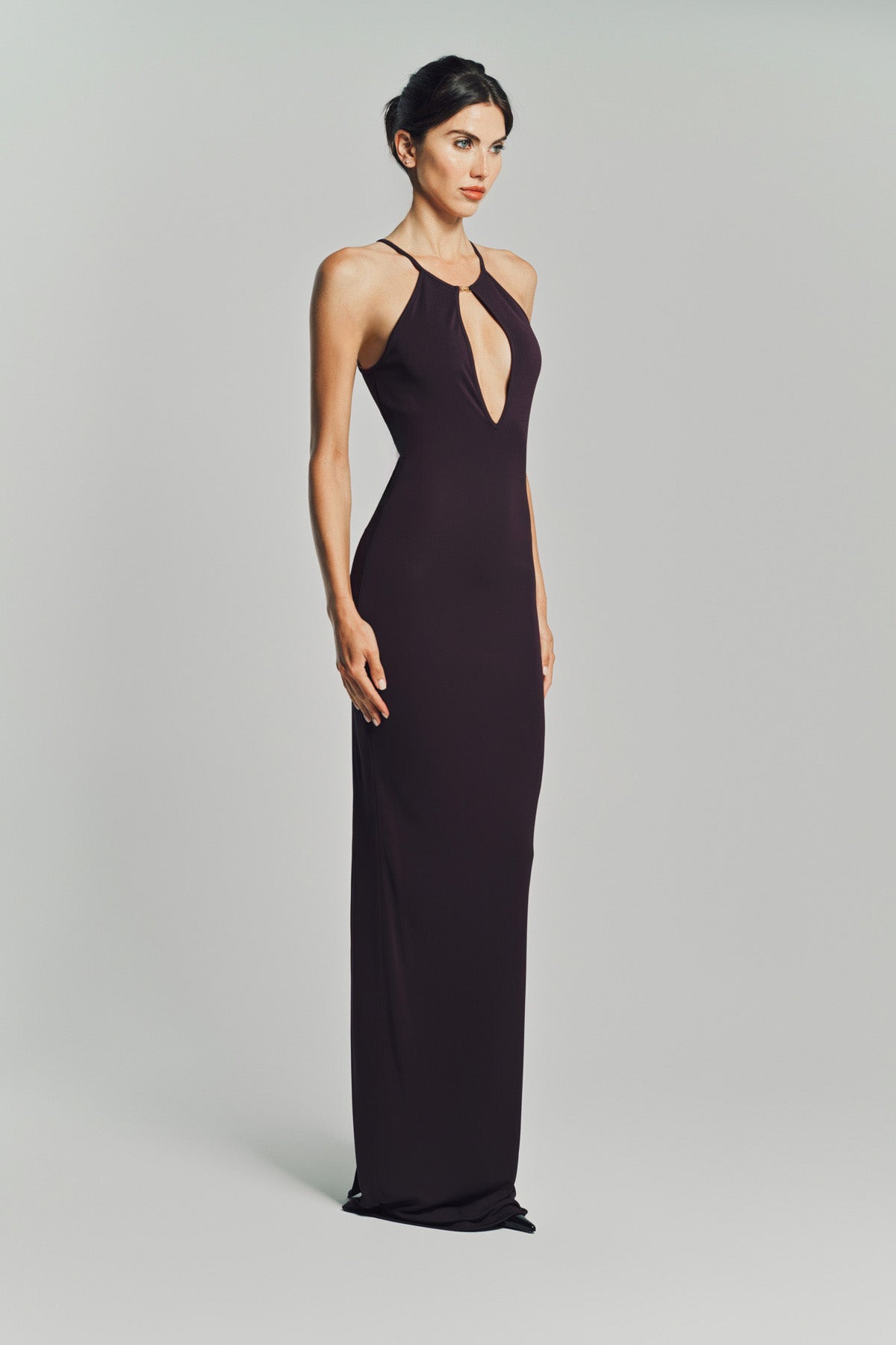 TOM FORD | HALTERNECK EVENING DRESS WITH CUT OUT