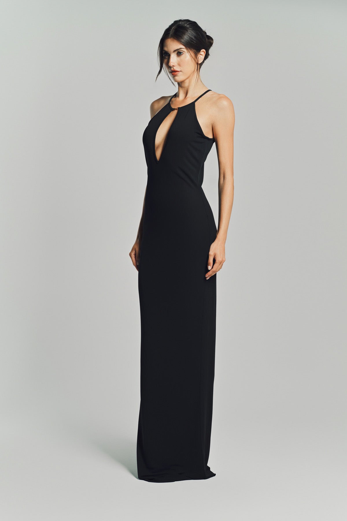 TOM FORD | HALTERNECK EVENING DRESS WITH CUT OUT