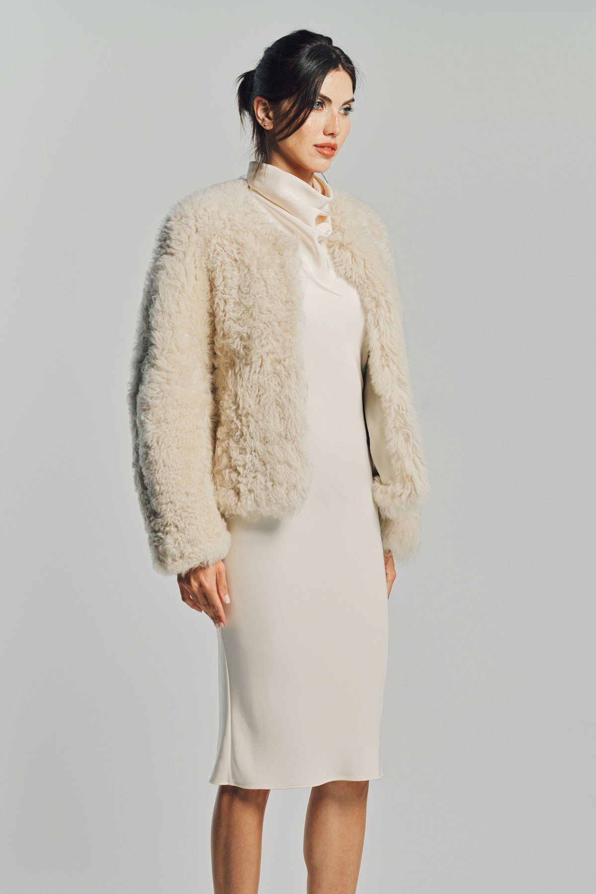 TOM FORD | COLLARLESS SHEARLING JACKET