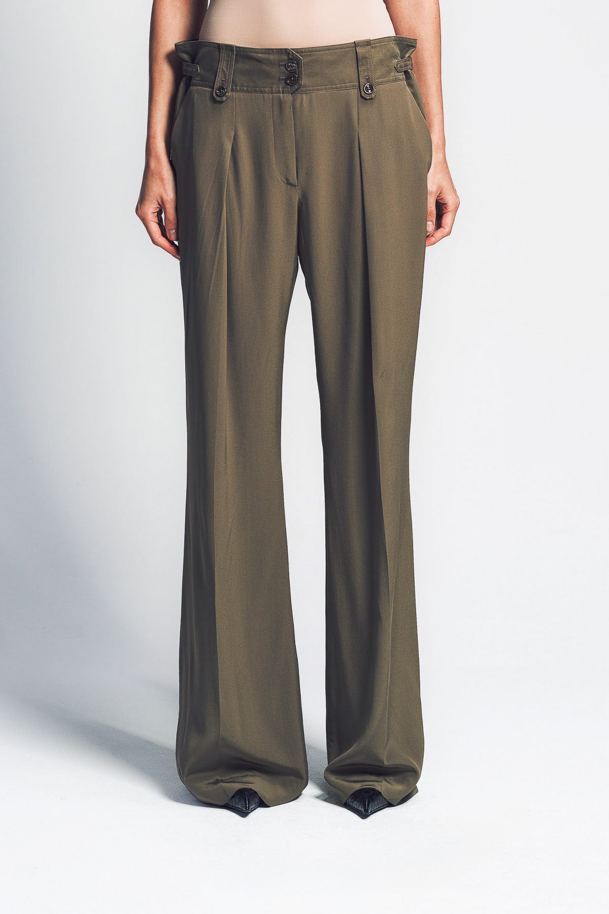TOM FORD | PLEATED WIDE LEG SILK PANTS