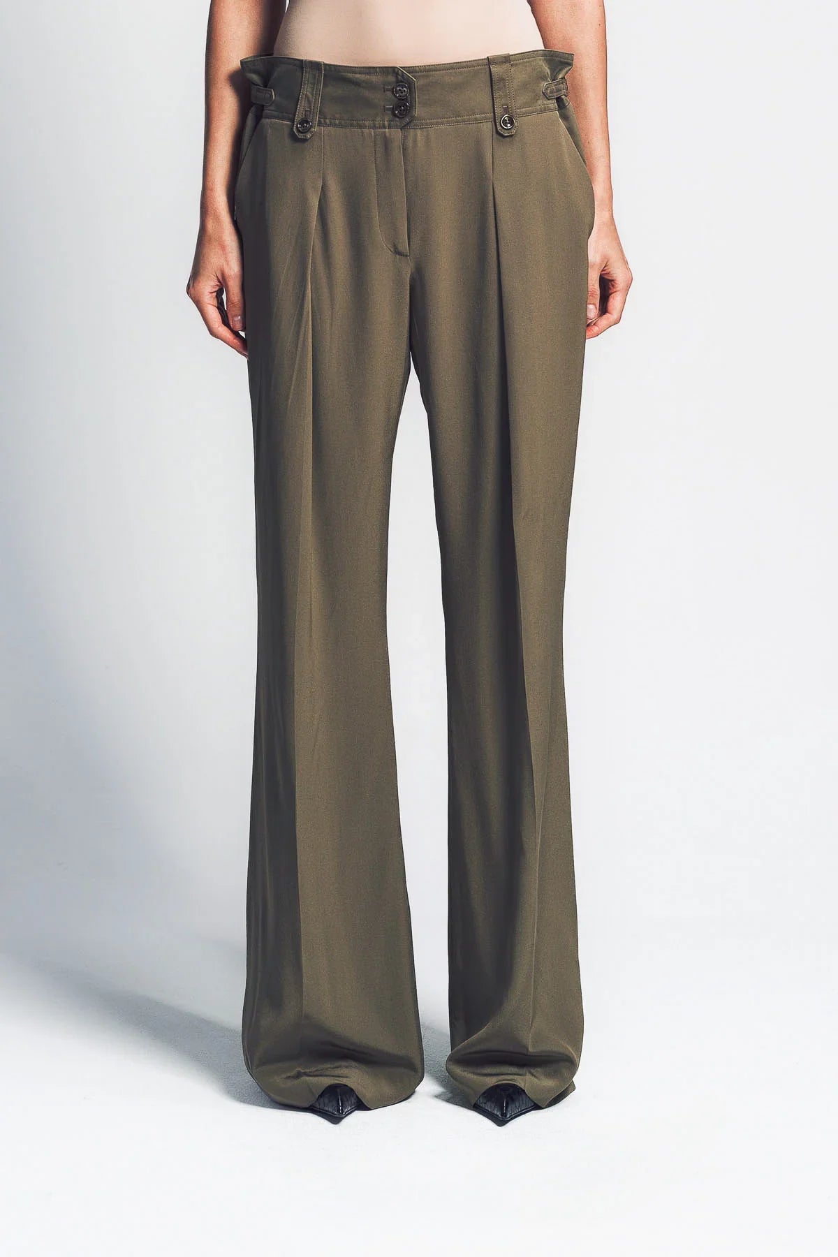 TOM FORD | PLEATED WIDE LEG SILK PANTS