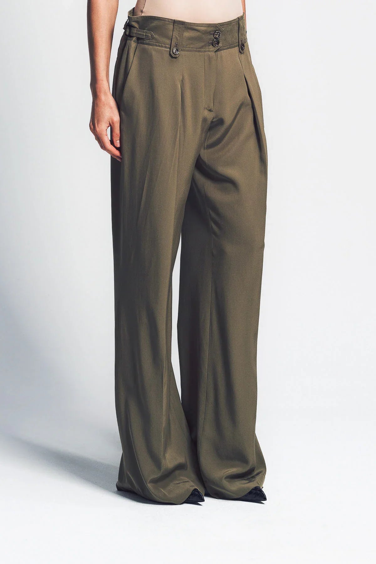 TOM FORD | PLEATED WIDE LEG SILK PANTS