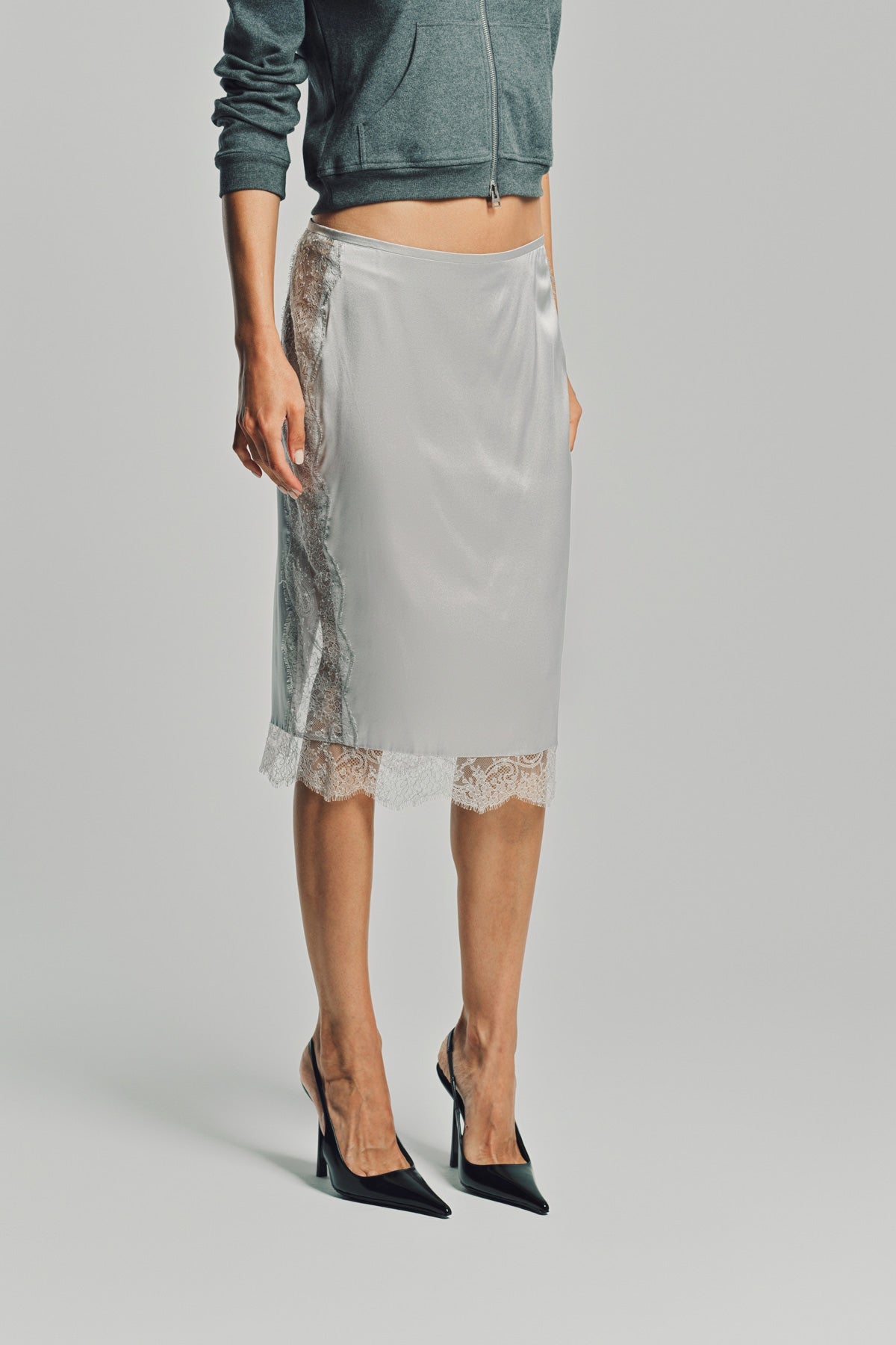 TOM FORD | KNEE-LENGTH SKIRT WITH LACE INSERTS