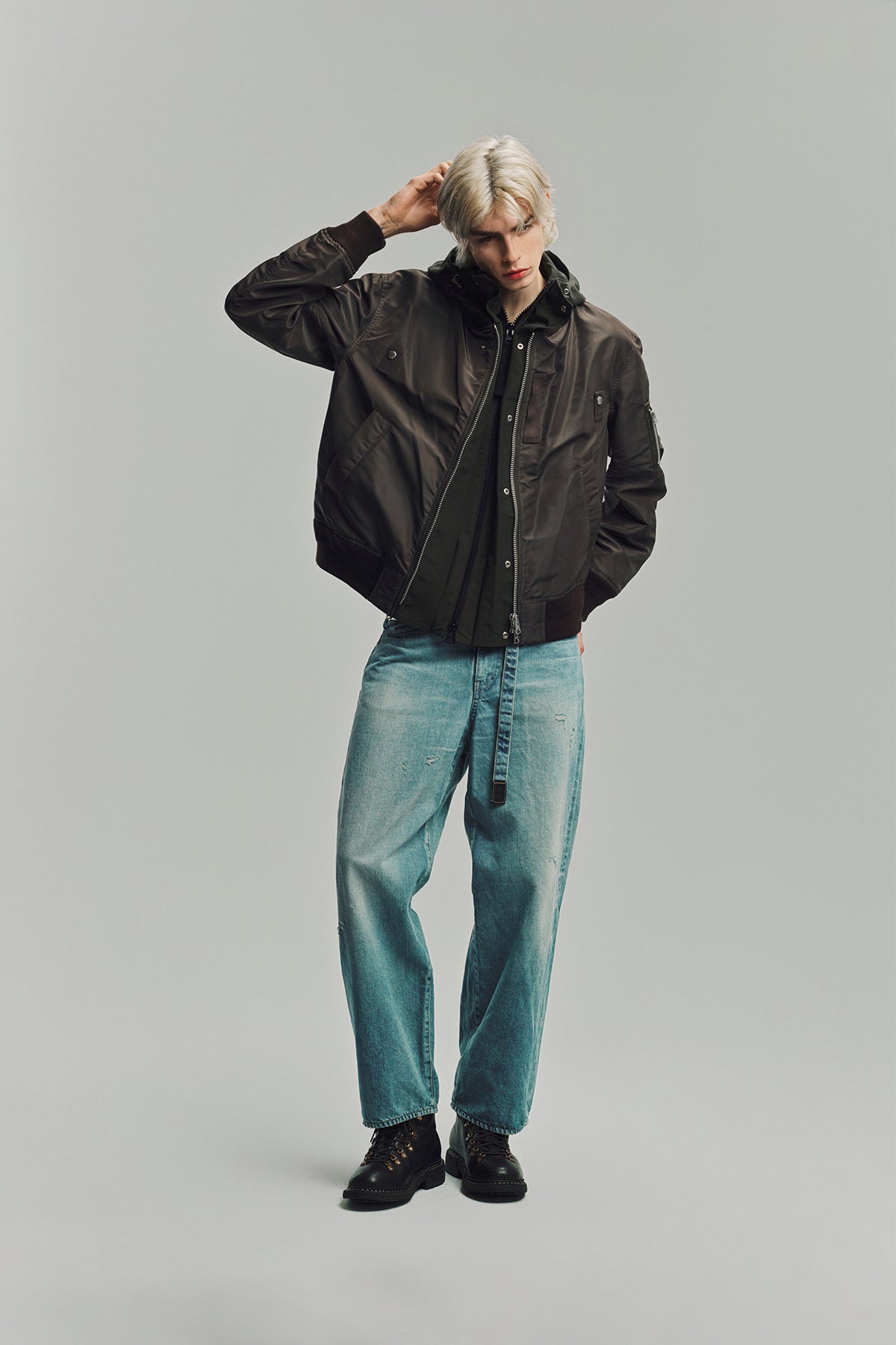 SACAI | NYLON TWILL X GROSGRAIN BLOUSON