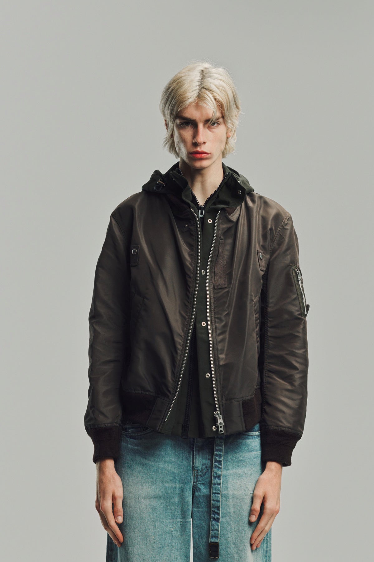 SACAI | NYLON TWILL X GROSGRAIN BLOUSON