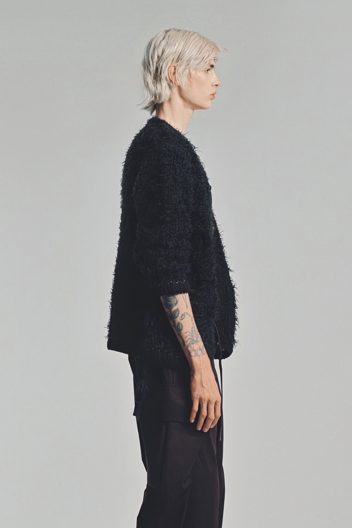 SACAI | FURRY KNIT CARDIGAN