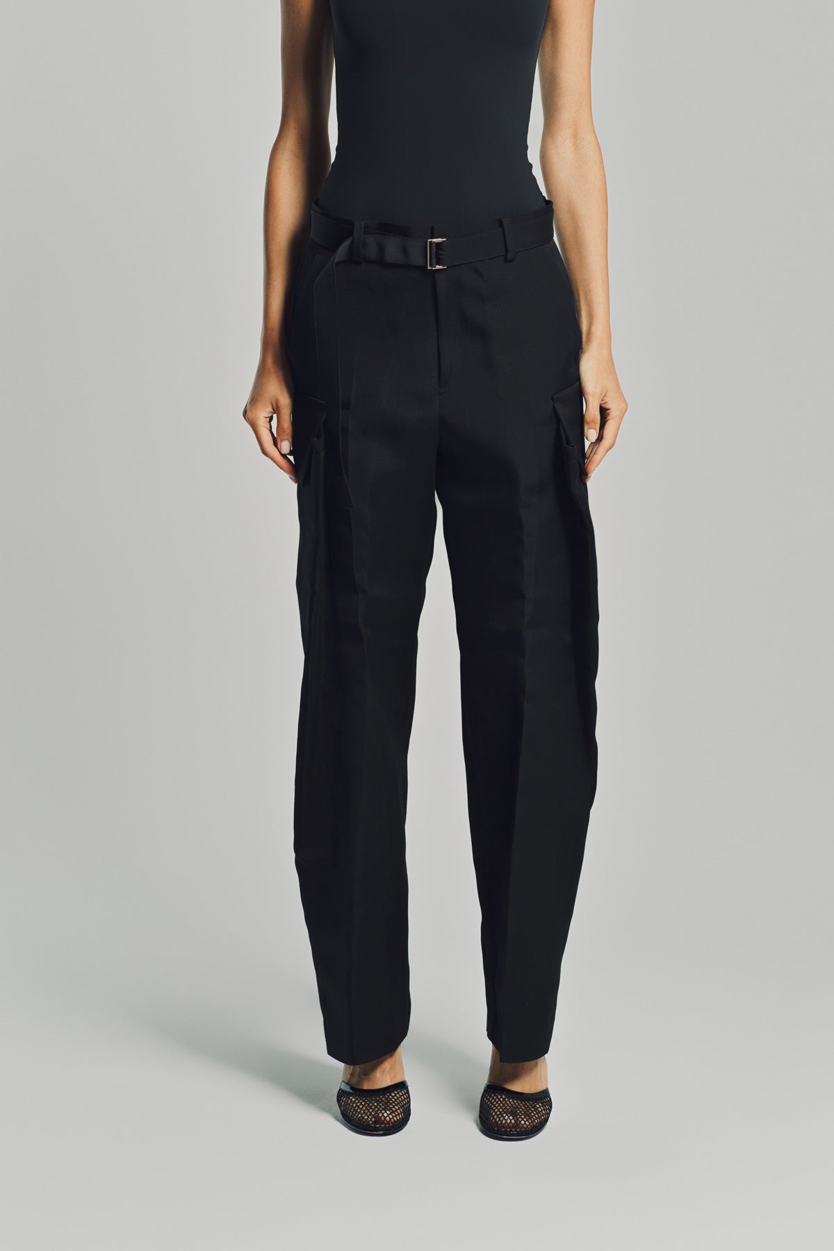 SACAI | DOUBLE-FACED SILK COTTON PANTS