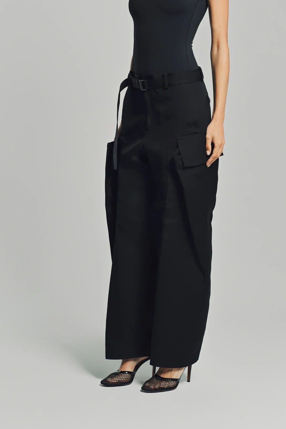 SACAI | DOUBLE-FACED SILK COTTON PANTS