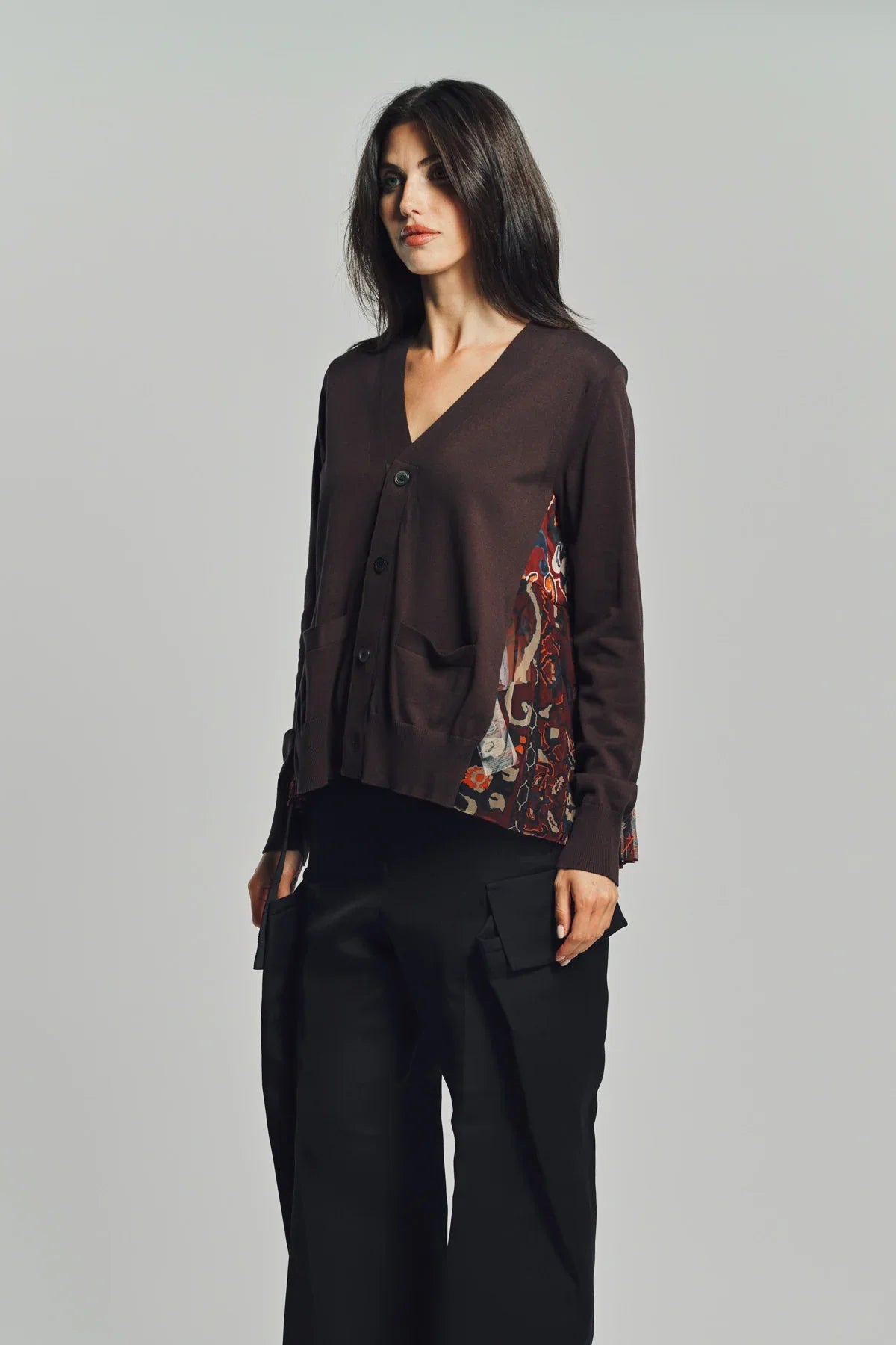 SACAI | FLORAL PRINT CARDIGAN