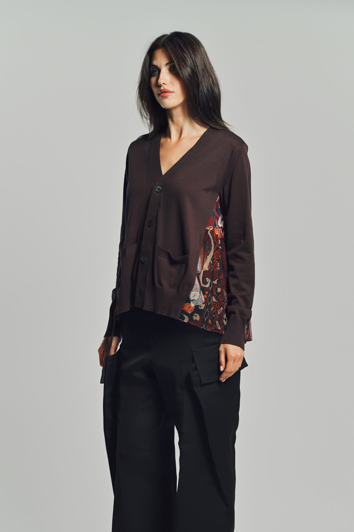 SACAI | FLORAL PRINT CARDIGAN