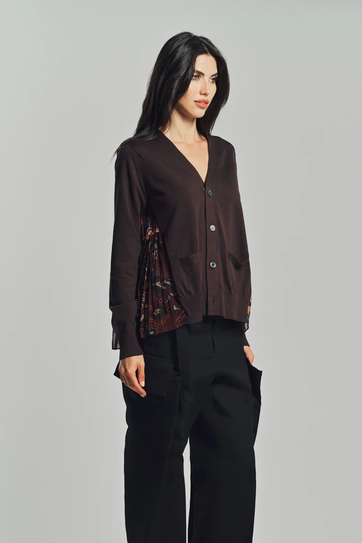 SACAI | FLORAL PRINT CARDIGAN