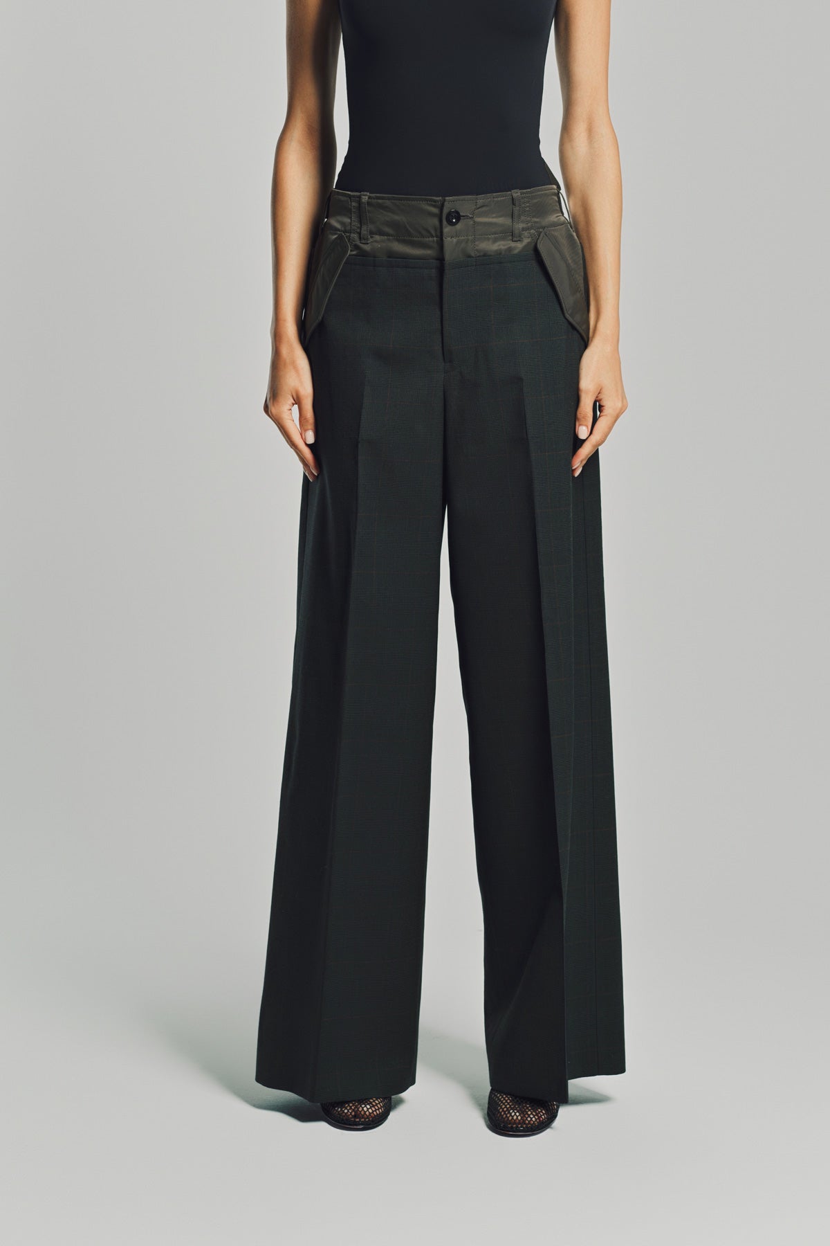 SACAI | GLEN CHECK PANTS