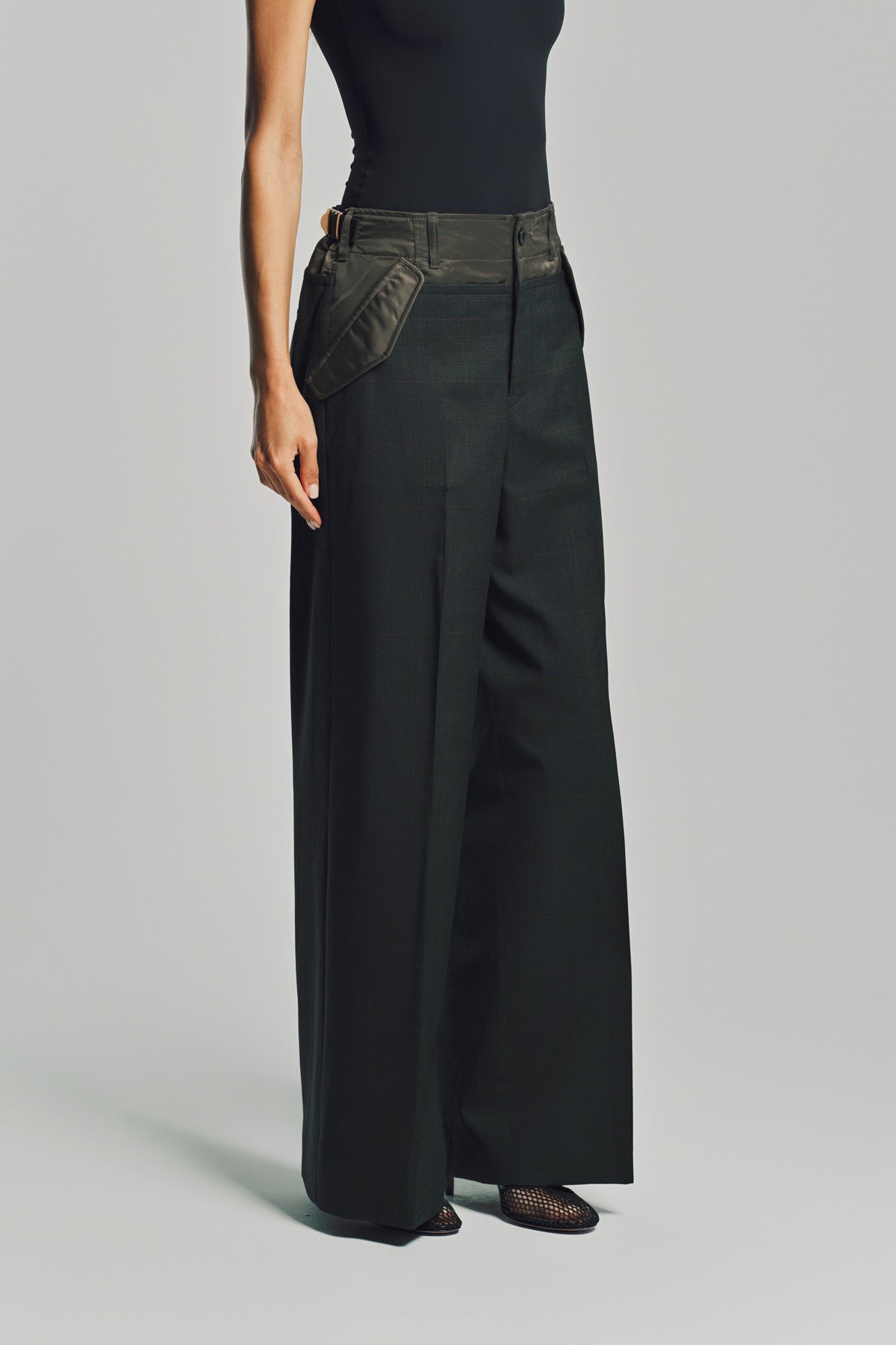 SACAI | GLEN CHECK PANTS