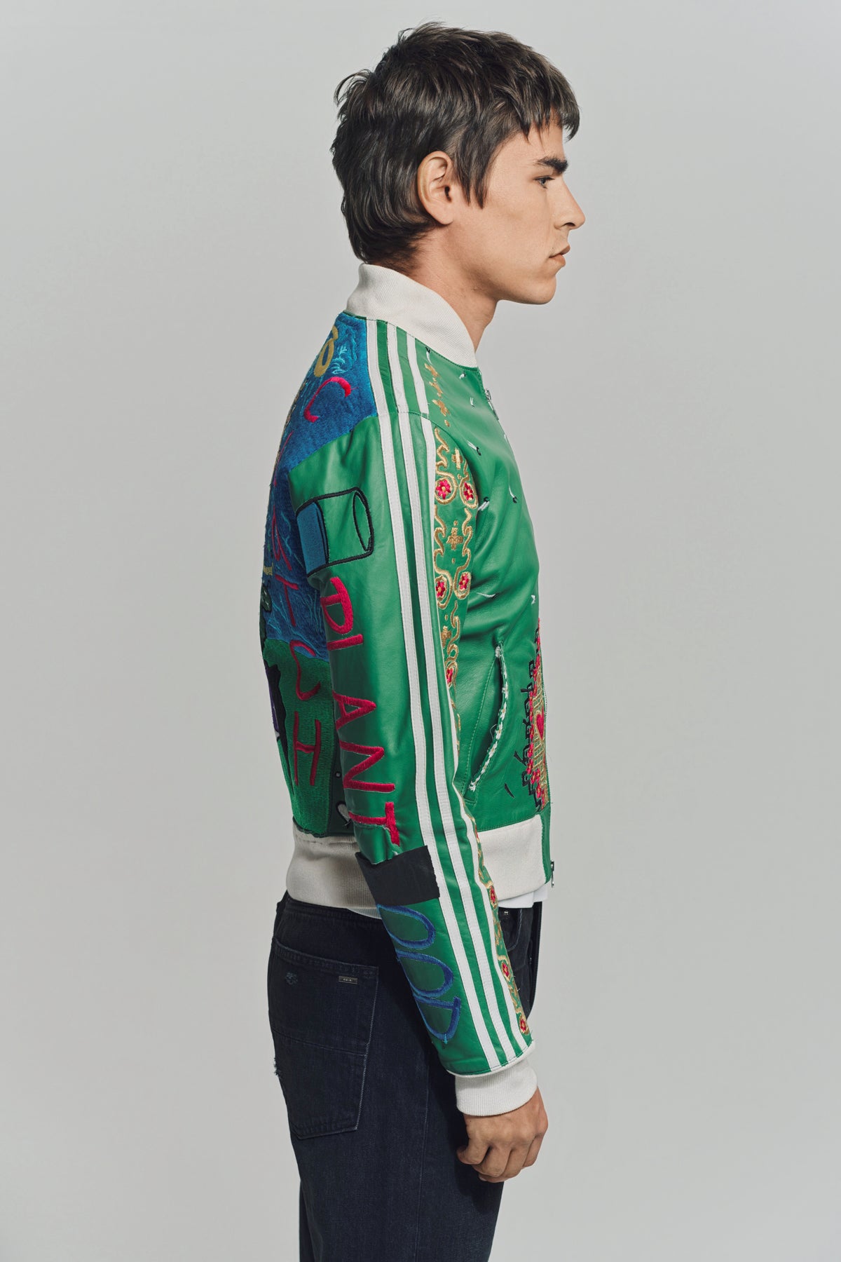 CACTUS PLANT FLEA MARKET x Y-3 | 2006 EMBROIDERED LEATHER JACKET