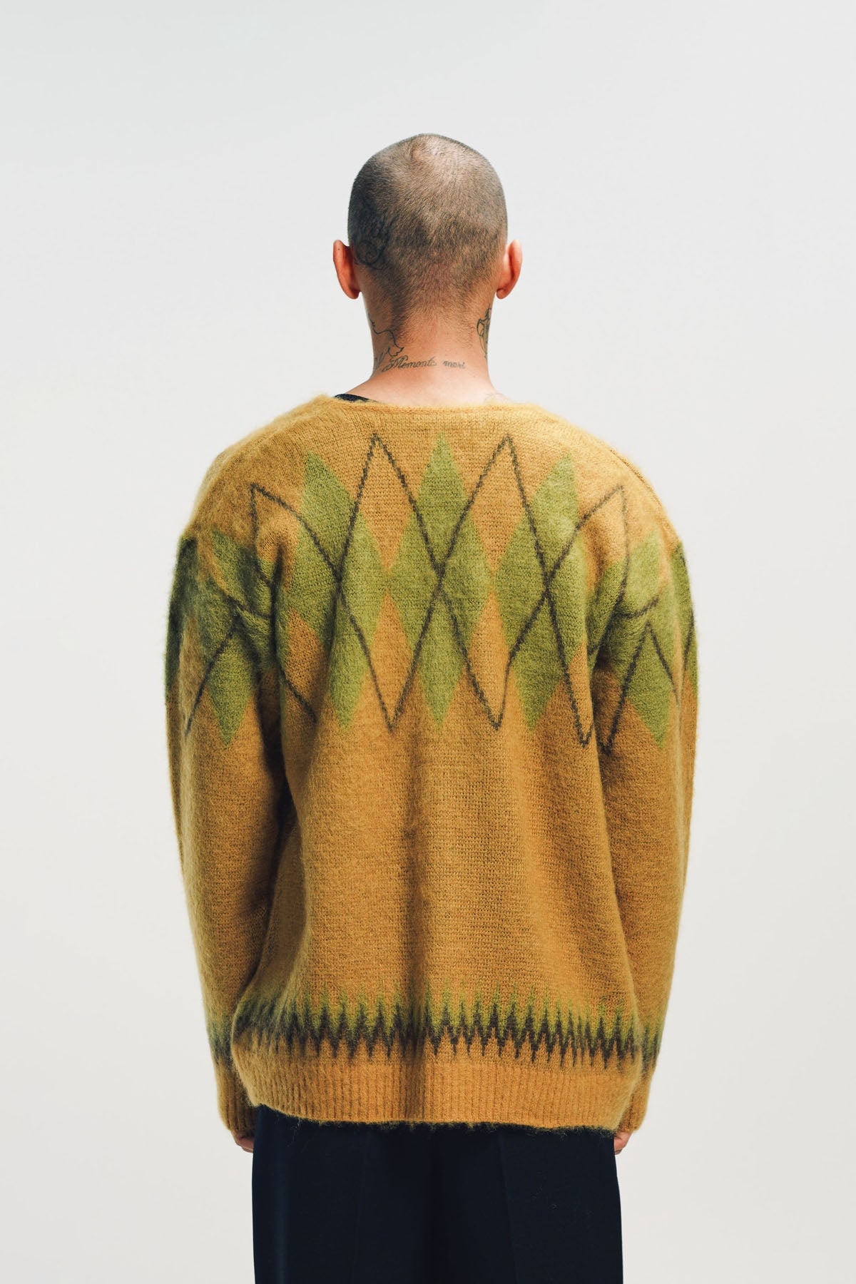 NEEDLES | ARGYLE MOHAIR CARDIGAN