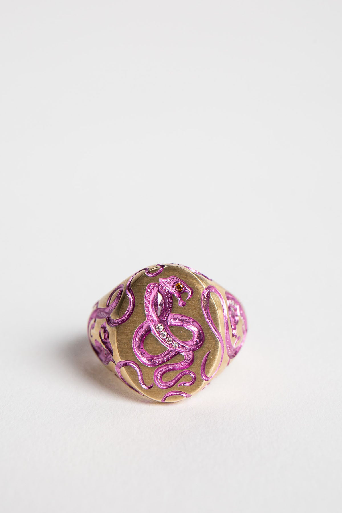CASTRO SMITH | REVERSE QUEEN COBRA PURPLE & GOLD RING