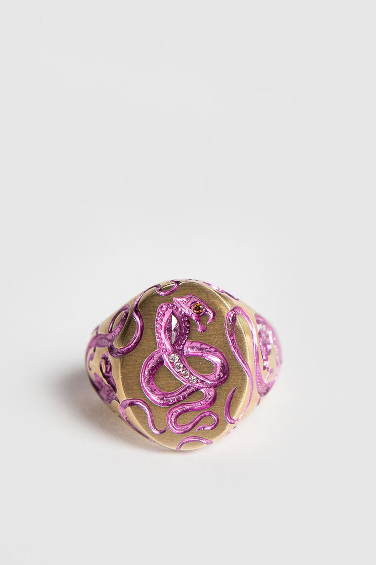 CASTRO SMITH | REVERSE QUEEN COBRA PURPLE & GOLD RING