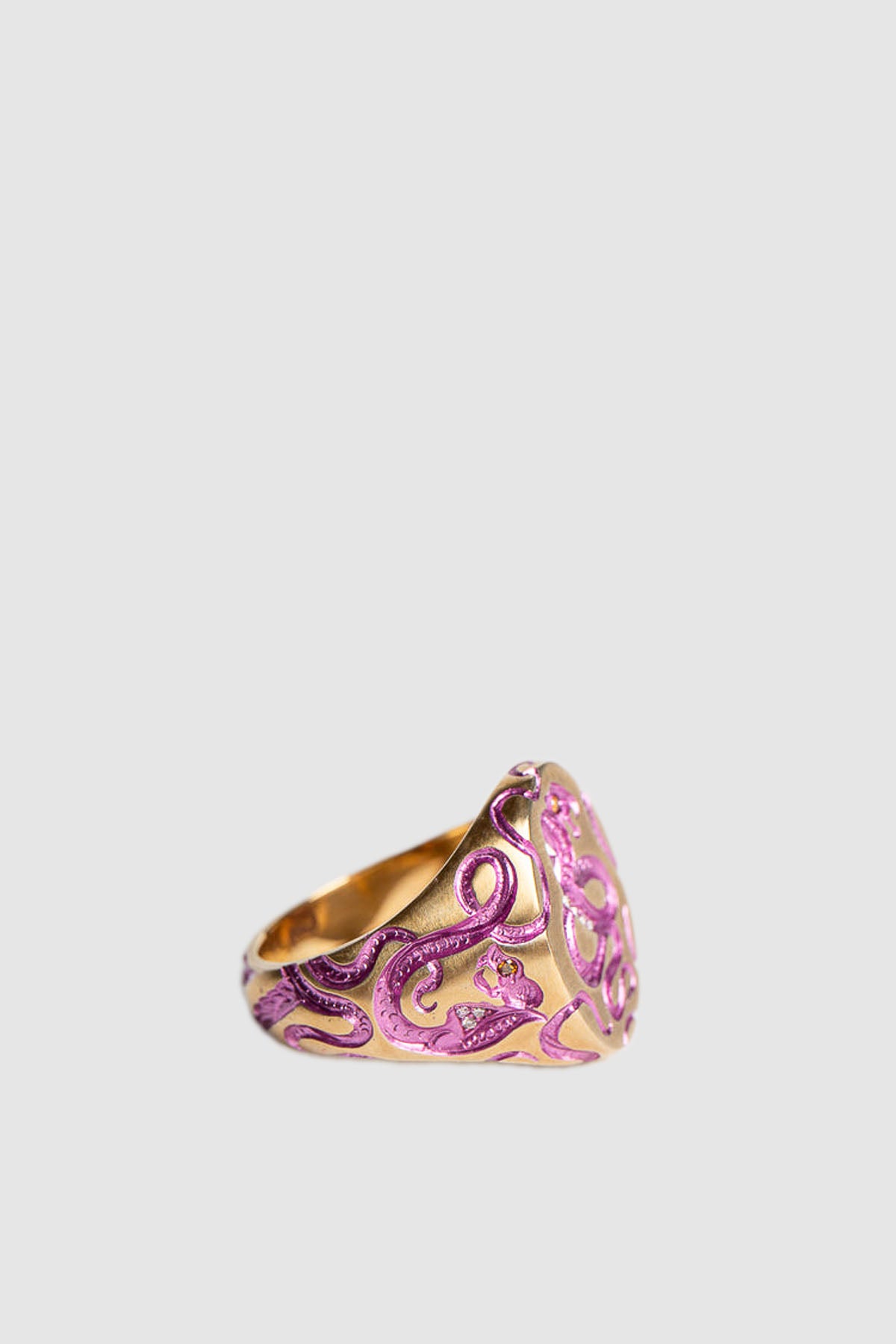 CASTRO SMITH | REVERSE QUEEN COBRA PURPLE & GOLD RING