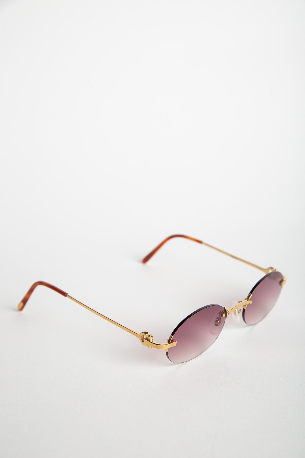 CARTIER YELLOW GOLD RIMLESS GRADIENT SUNGLASSES
