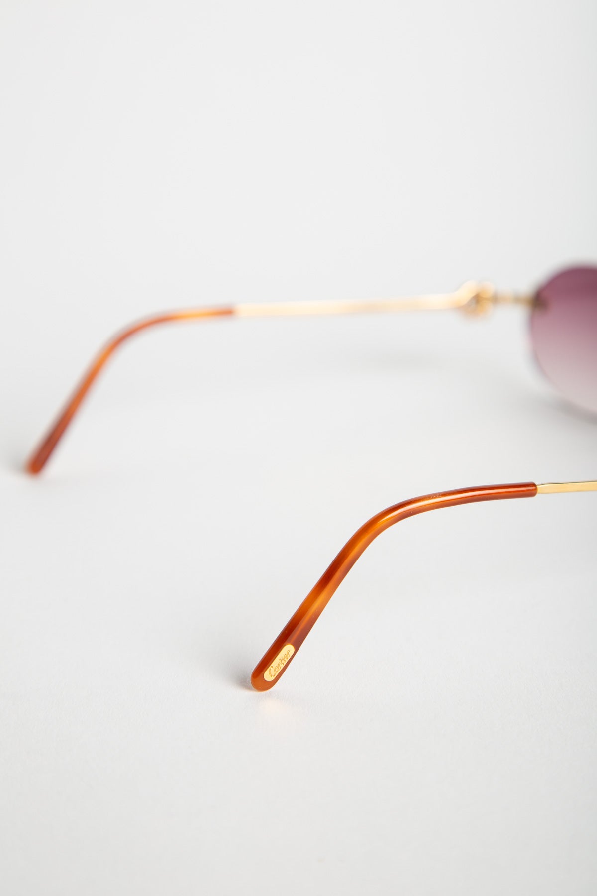 CARTIER YELLOW GOLD RIMLESS GRADIENT SUNGLASSES