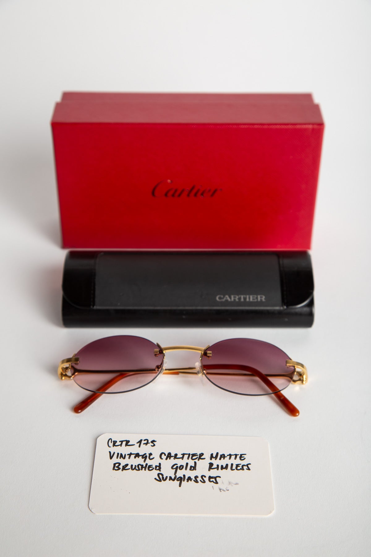 CARTIER YELLOW GOLD RIMLESS GRADIENT SUNGLASSES