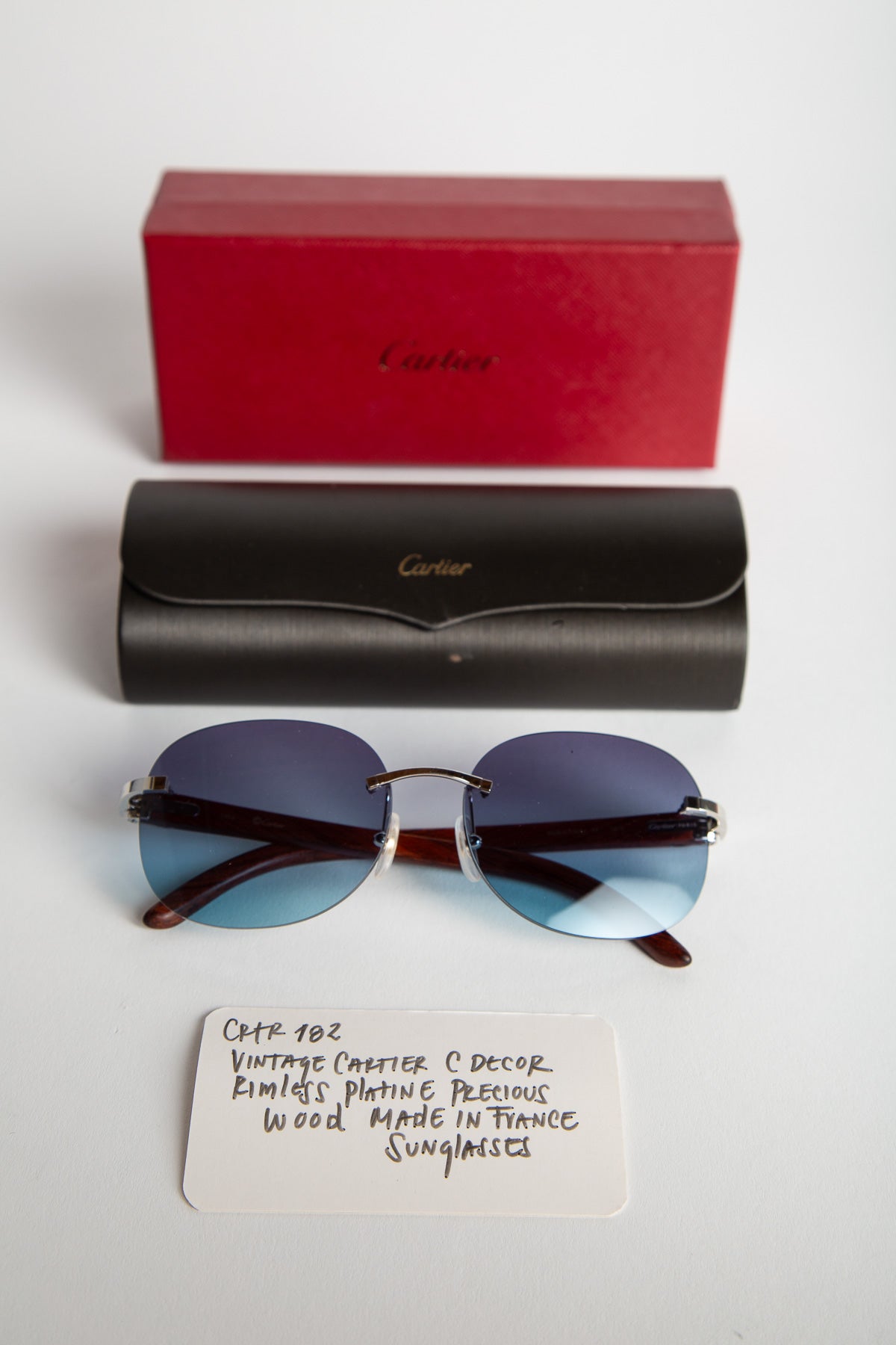 CARTIER RIMLESS C DÉCOR PLATINE SUNGLASSES