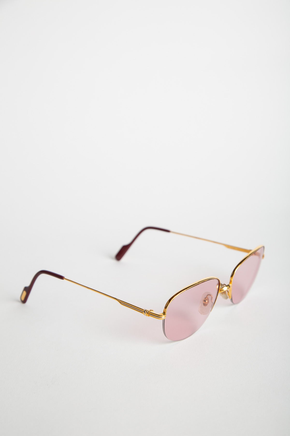 CARTIER 18K YELLOW GOLD MONTAIGNE 1/2 55 SUNGLASSES