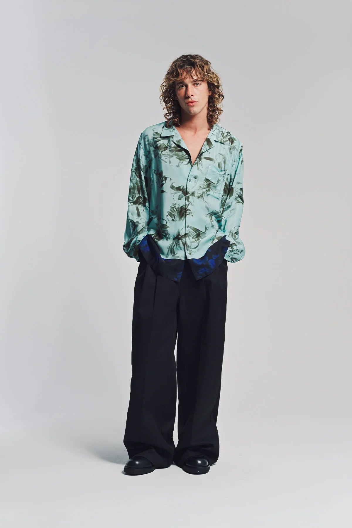 DRIES VAN NOTEN | FLOWER BORDER LONG SLEEVE SHIRT