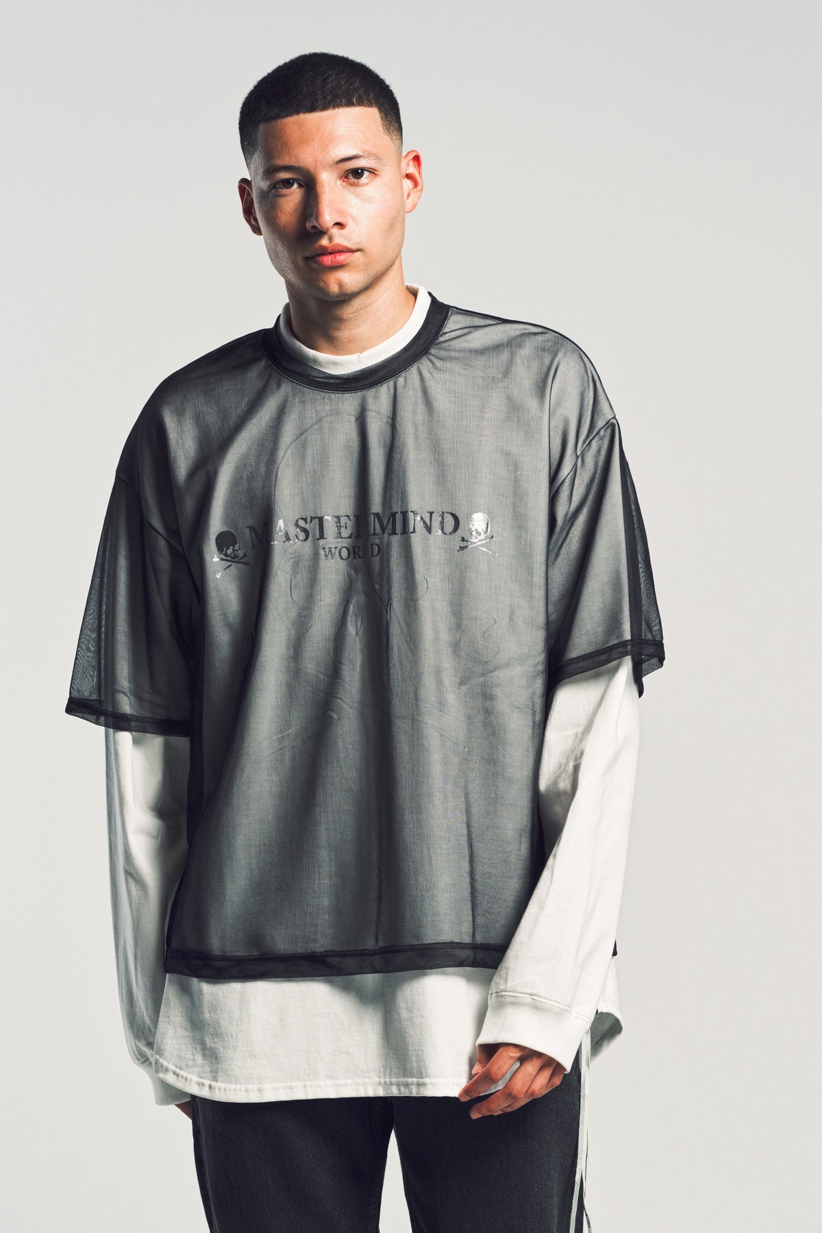 MASTERMIND | SHEER LAYERED LONG SLEEVE TEE