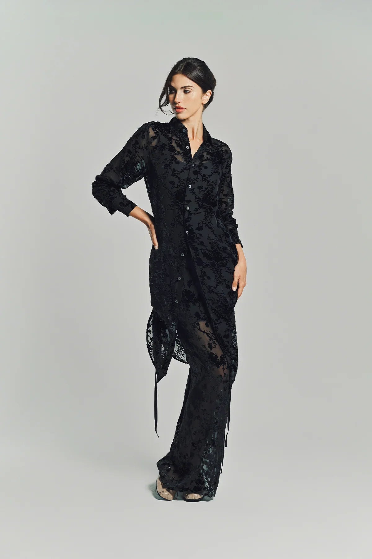 ANN DEMEULEMEESTER | RADA HIGH COMFORT DÈVORÈ SHIRT