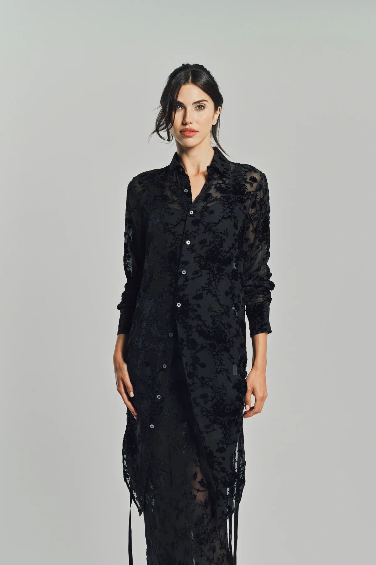 ANN DEMEULEMEESTER | RADA HIGH COMFORT DÈVORÈ SHIRT