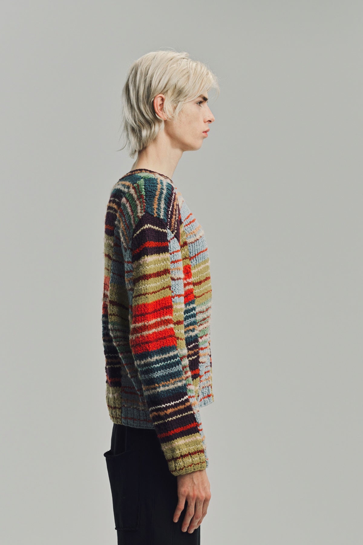 THE ELDER STATESMAN | PATCHWORK SCRAP CREW SWEATER
