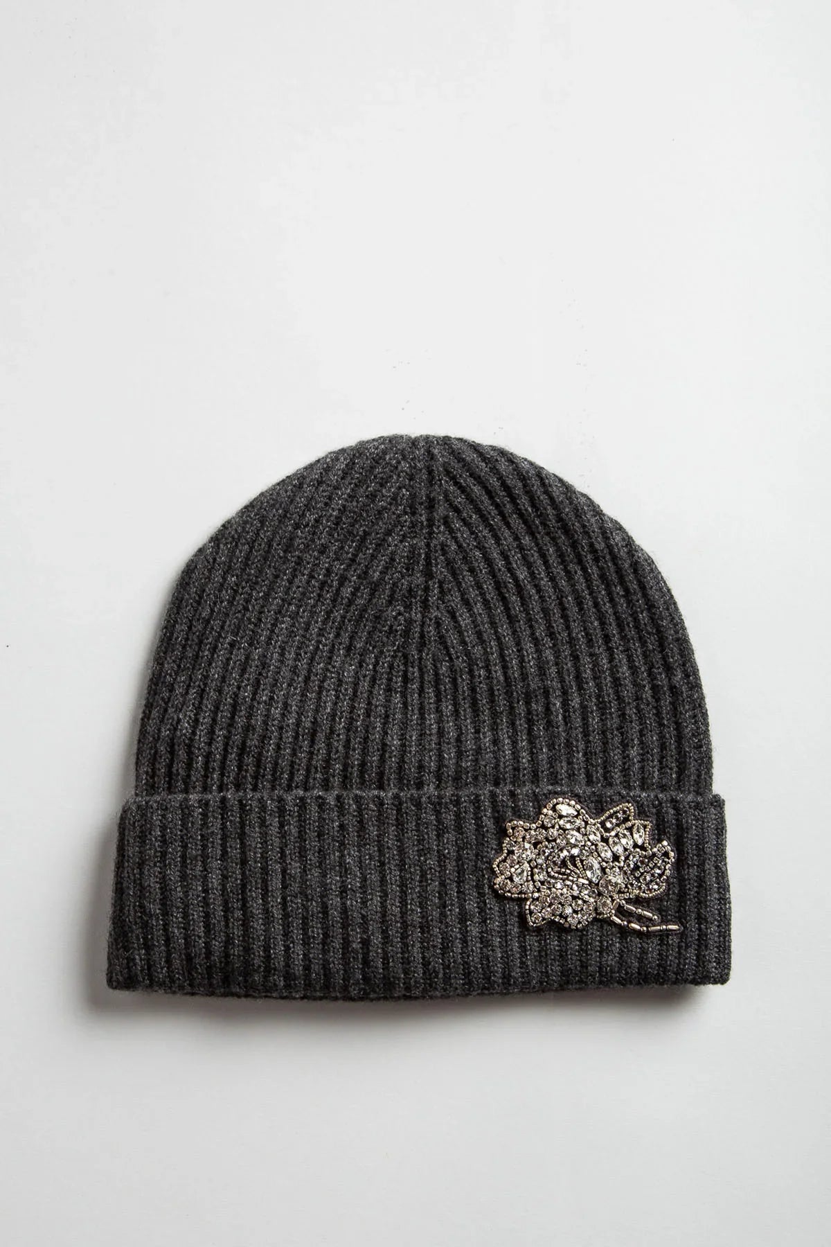 ERDEM | GREY KNITTED BEANIE
