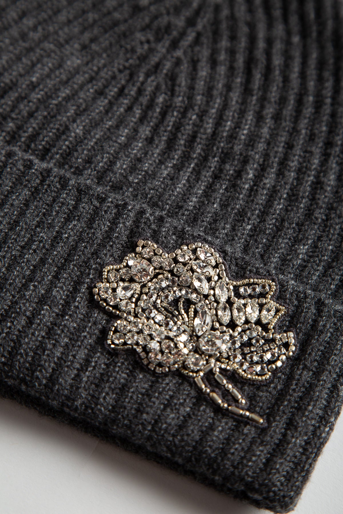 ERDEM | GREY KNITTED BEANIE