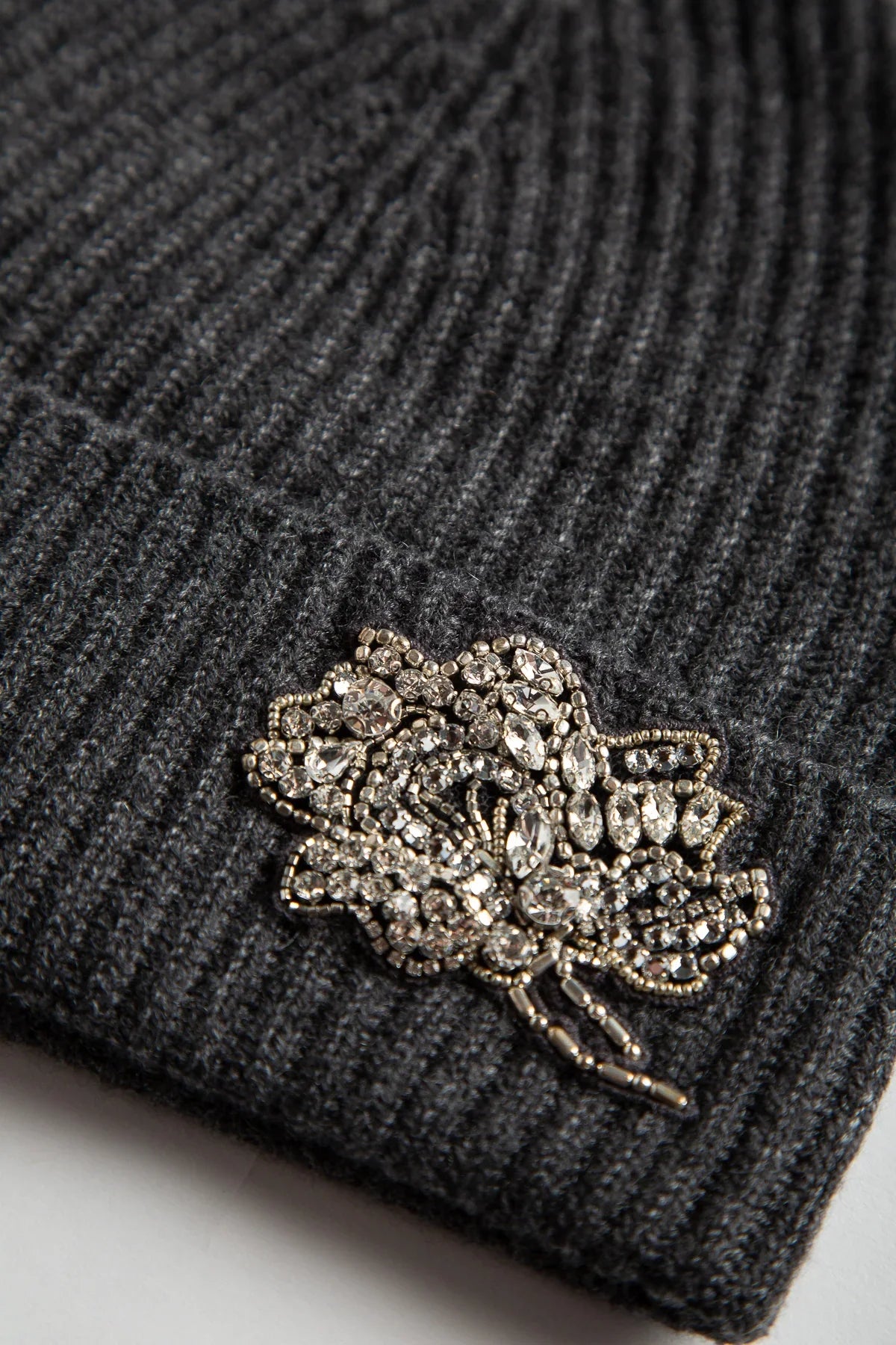 ERDEM | GREY KNITTED BEANIE